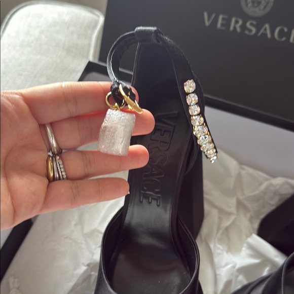 Versace Aevitas Platform Black Women's Shoes with Crystal Accents - Picture 5 of 9